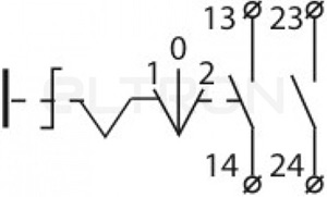 Рис.2. Схема подключений поворотной кнопки XB2-BJ33