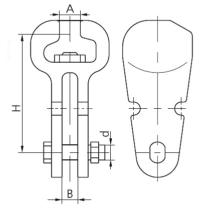 Рис.1. Схематическое изображение двухлапчатого ушка У2