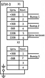 Рис.1. Схема подключения блока БПИ-3