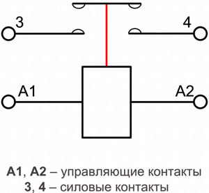 Рис.1. Схема коммутации контактора КМ-50Д-В