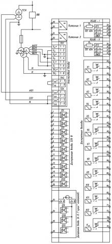 Рис.2. Схема подключения внешних цепей РЗЛ-05.И1 ТН02