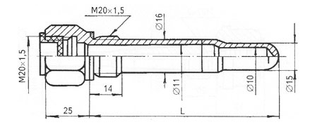 Схема защитной гильзы БАУИ. 301116.001