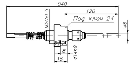 Рис.3. Габаритный чертеж термопреобразователя ТСП-7115 (исп. 3)