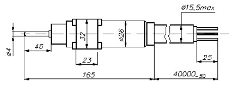 Рис.2. Габаритный чертеж трмопреобразователя ТСП-6099 (исп. 2)