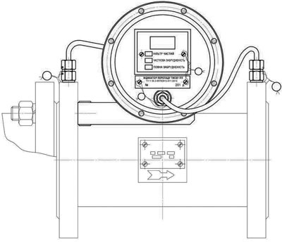 Рис.1. Схема присоединения индикатора к фильтрам газа ФГК