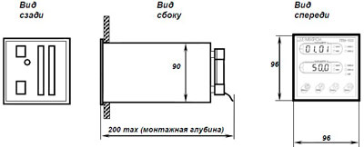 Рис.1. Габаритный чертеж двухканального микропроцессорного индикатора ИТМ-120У