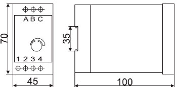 Рис. Схема габаритных размеров ЕЛ-13 реле напряжения