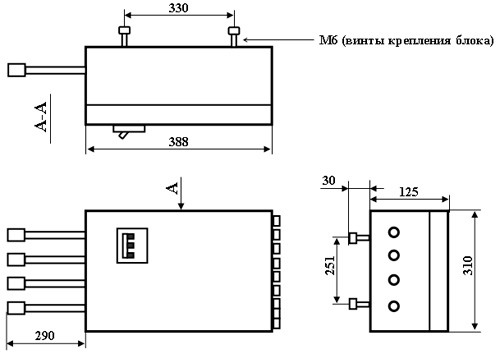 Рис.1. Габаритный чертеж блока коммутационных элементов БКЭ-2