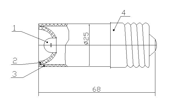 Рис.1. Габаритный чертеж для АС-С-22Л светодиодной лампы