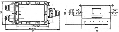 Рис.1. Схема габаритных размеров блока управления БК-2К