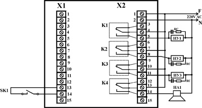 Рис.1. Схема внешних соединений контроллера МР-50