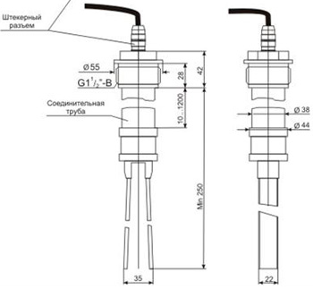 Рис.1. Схема камертонного преобразователя к сигнализатору ВС-341