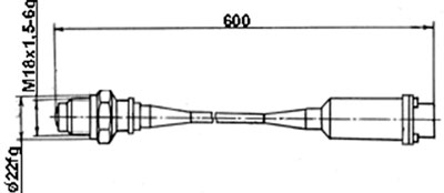 Рис.1. Схема габаритных размеров датчика ВТ-306