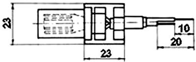 Рис.1. Схема габаритных размеров ТП-110 датчика
