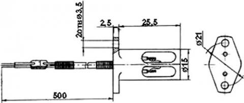 Рис.1. Схема габаритны размеров ТП-175 датчика