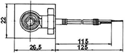 Рис.1. Схема габаритных размеров ТП-251 датчика