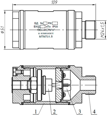 Рис.1. Внешний вид блоков датчика преобразователей МТМ701.5П-П-02